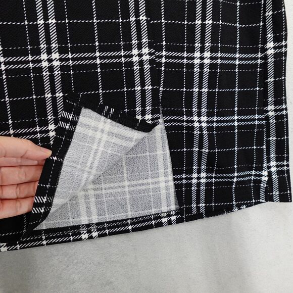Shein Curve Mini Skirt 1XL Black Plaid Whimsigoth Dark Academia School Girl Y2k - Picture 7 of 10